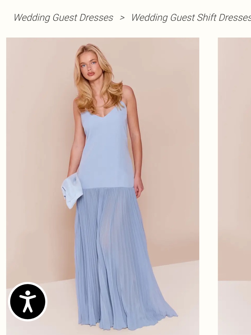 Light Blue Pleated Maxi Dress- PrettyLittleThing